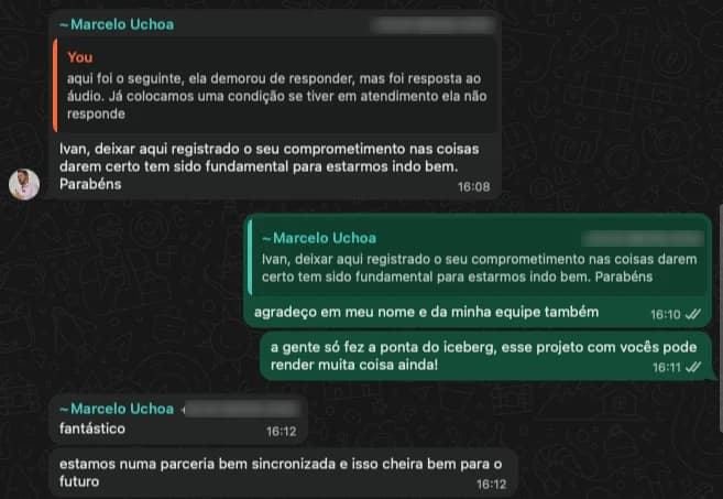 Cliente feliz com parceria estabelecida